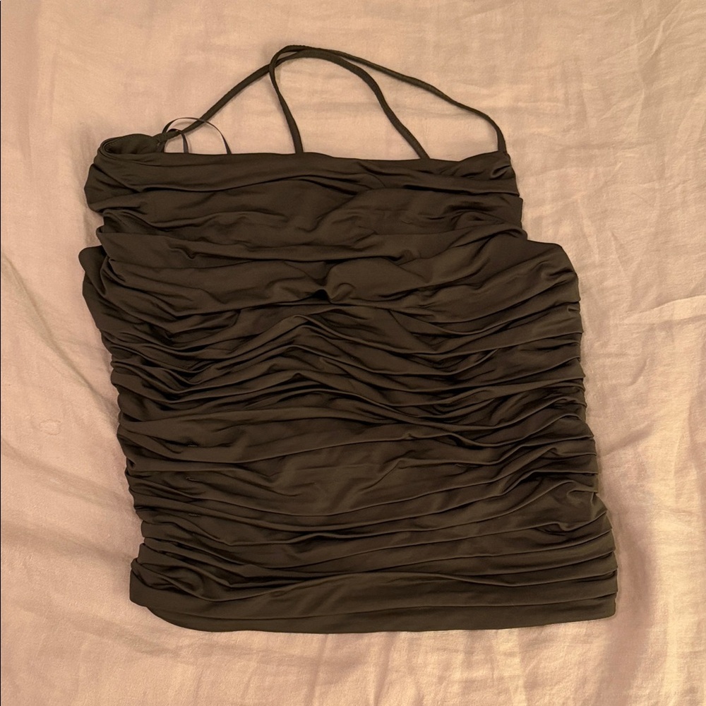 Express body contouring ruched tank top